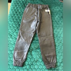 GAP Black Leather Jogger Pant